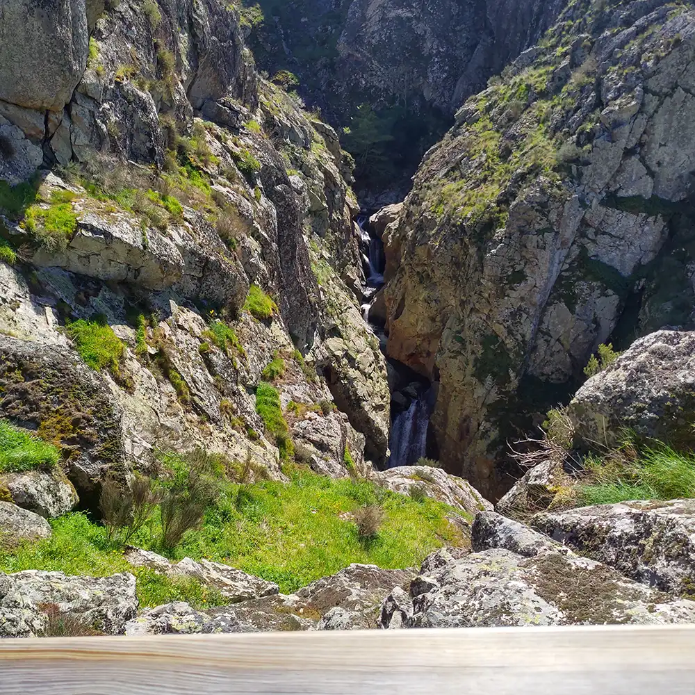 Imponente garganta de montaña: belleza agreste esculpida por el agua y el tiempo.