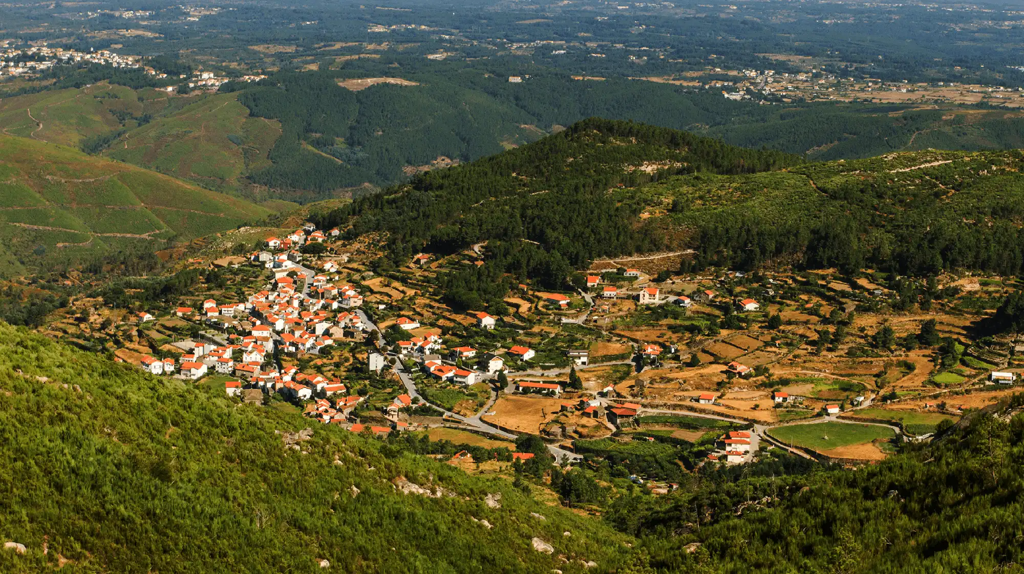 Valezim small Serra da Estrela village with hillside views and quiet streets