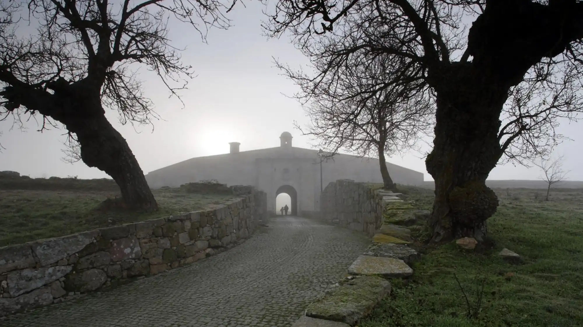 Medieval stone village of Almeida with preserved fortress walls