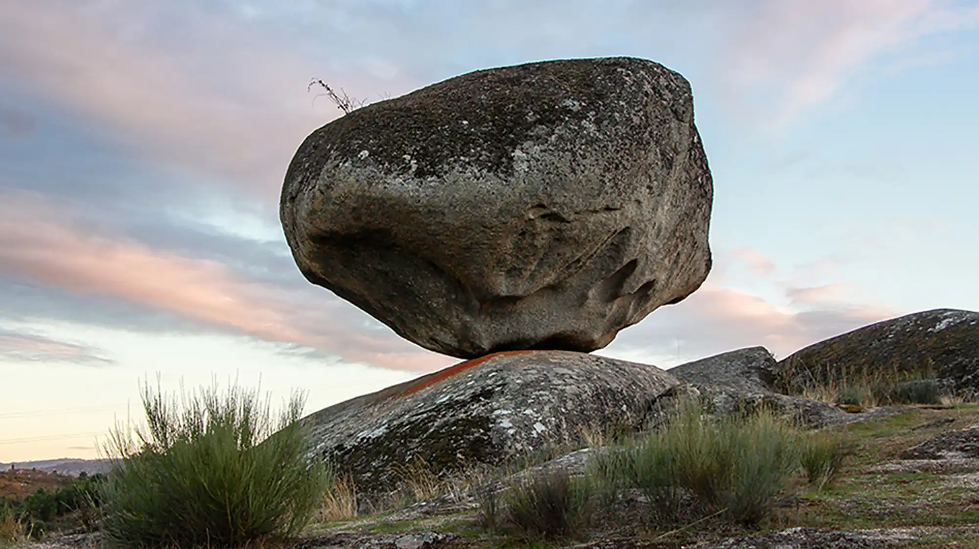 Serra da Estrela geosite with granite formations and glacial valley in Portugal.