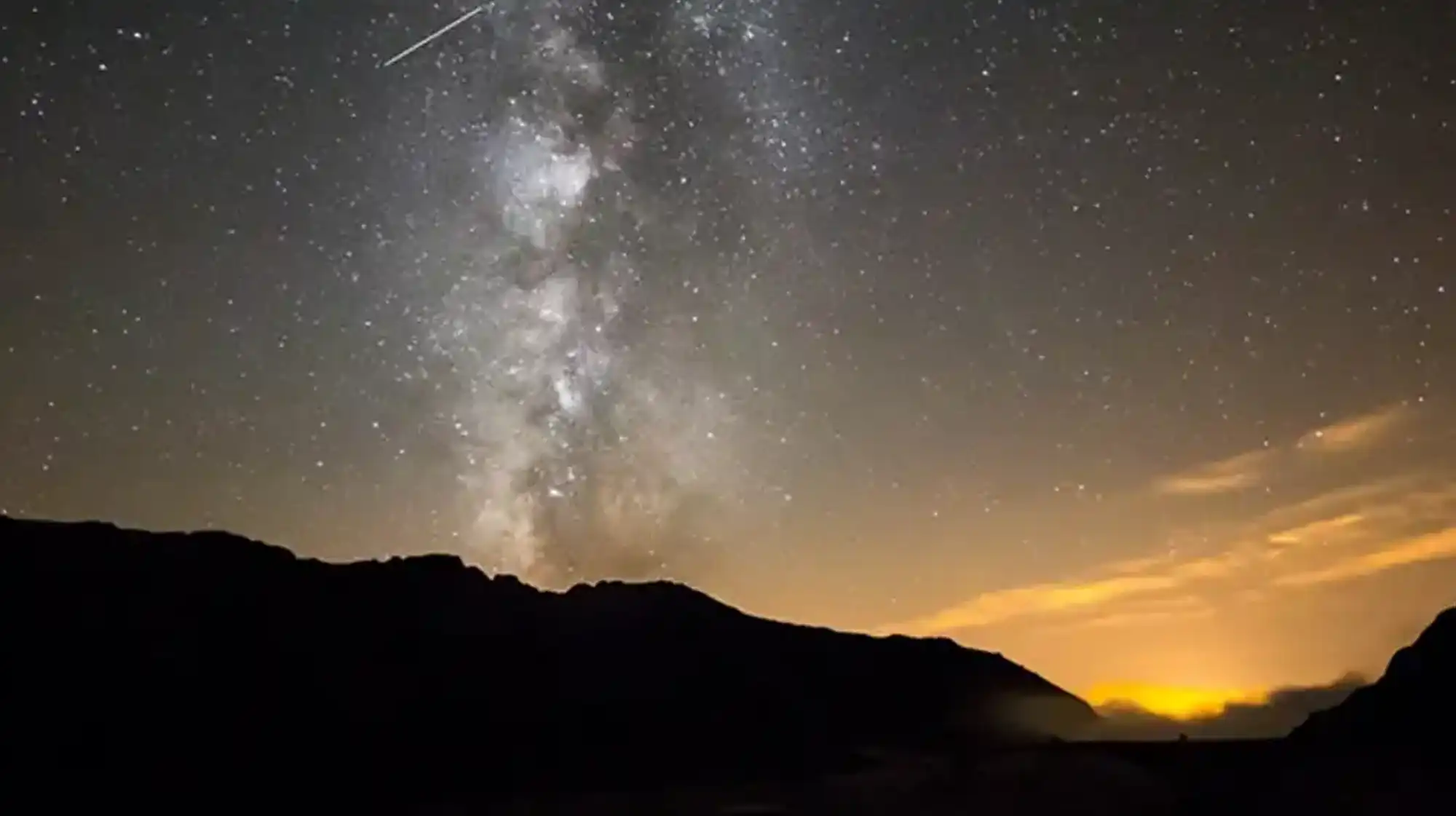 Clear night sky full of stars above the Serra da Estrela mountains