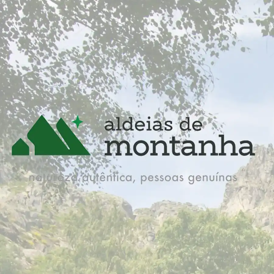 Um logo que celebra a beleza e a despedida das montanhas da Serra da Estrela.